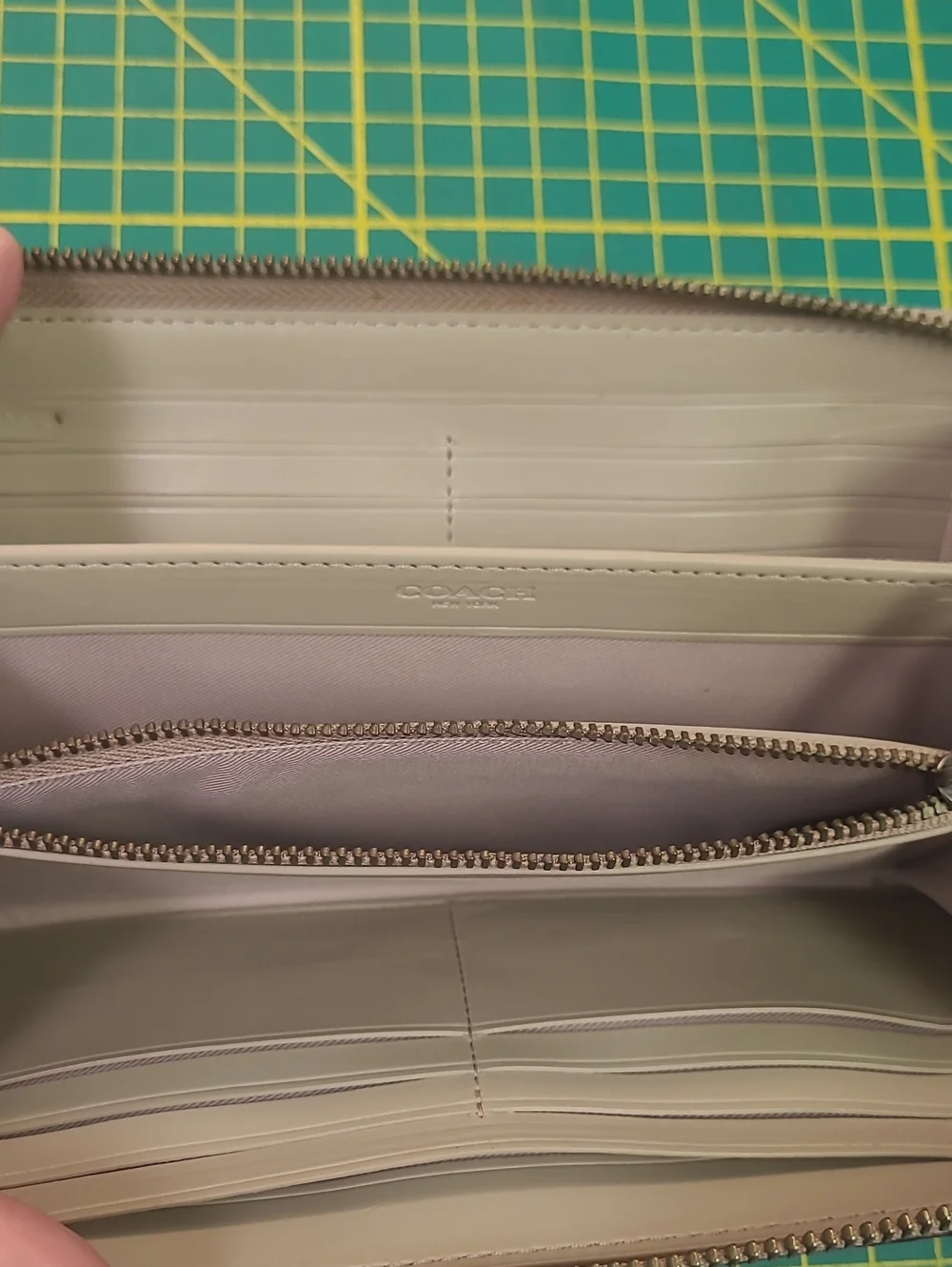COACH METALLIC SNAKE EMBOSSED LEATHER WALLET Pink Silver